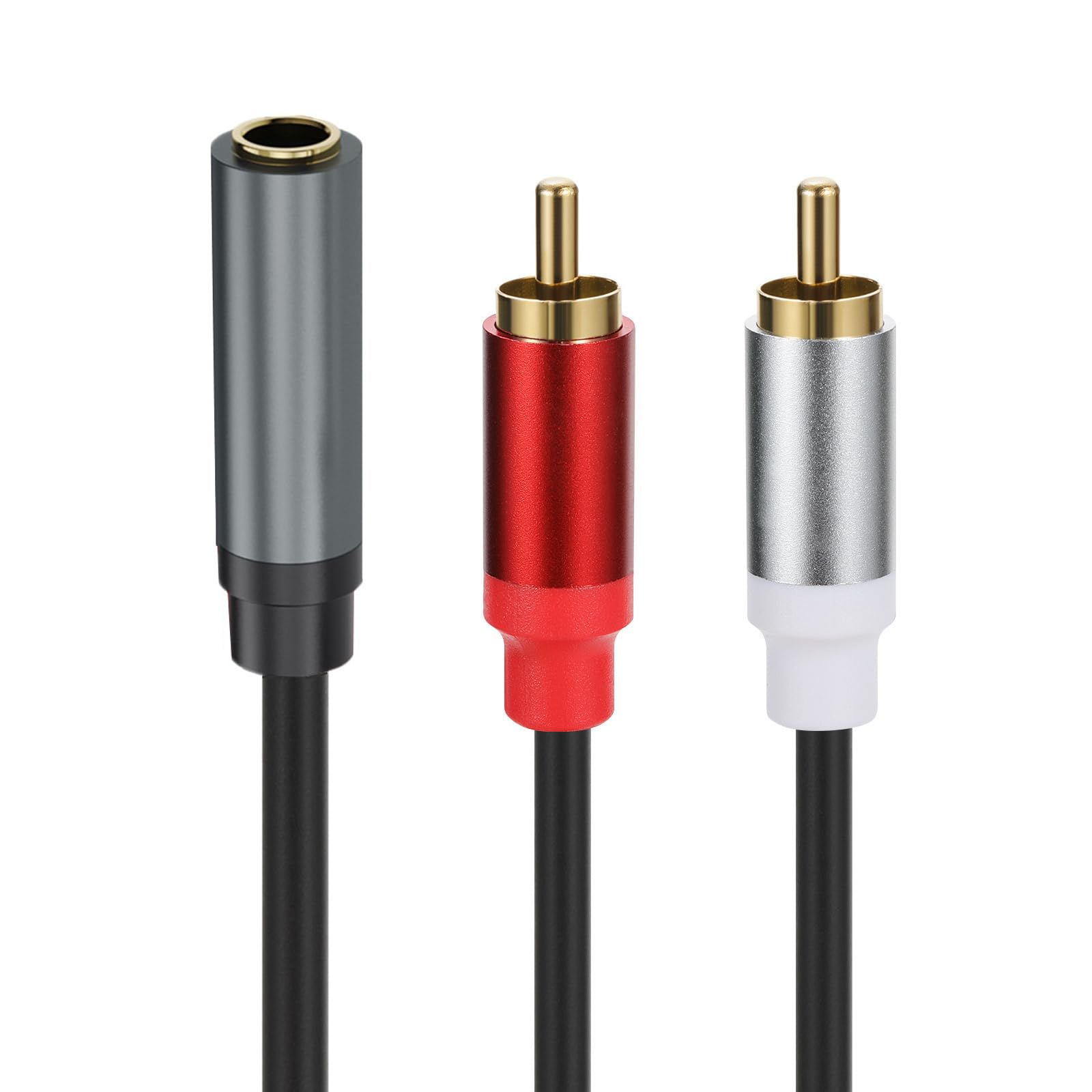 MOTONG 3.5mm AUX to 2 RCA Audio Cable, Gold Plated 2RCA Male to 3.5mm 1/8 Female Y Splitter Cable Cord Wire for TV, Smartphone, Tablets, Speakers,