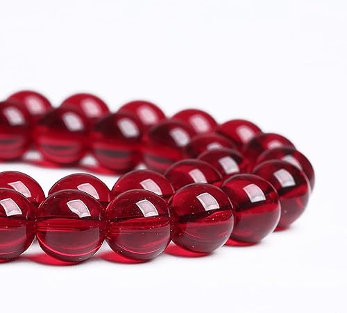 Miniatura 3 de 60 cuentas sueltas de cristal rojo granate para hacer joyas, pulseras de 15 pulgadas, 1 hebra