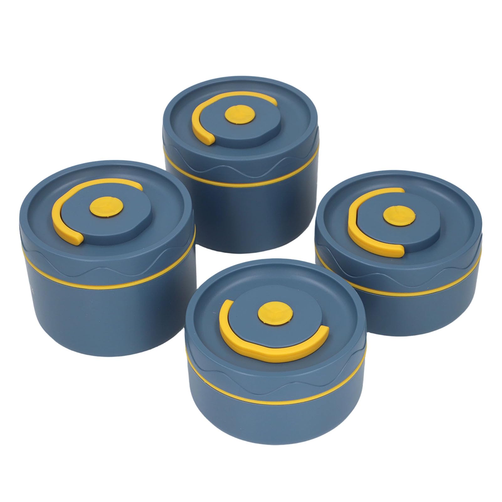 Wakects , Contenedor de Almuerzo Redondo de Acero Inoxidable con Tapa y Bolsa, Resistente a Fugas, Fácil de Limpiar, Gran Capacidad para Comidas Al Aire Libre en la Escuela de Oficina (4 Caja fuerte