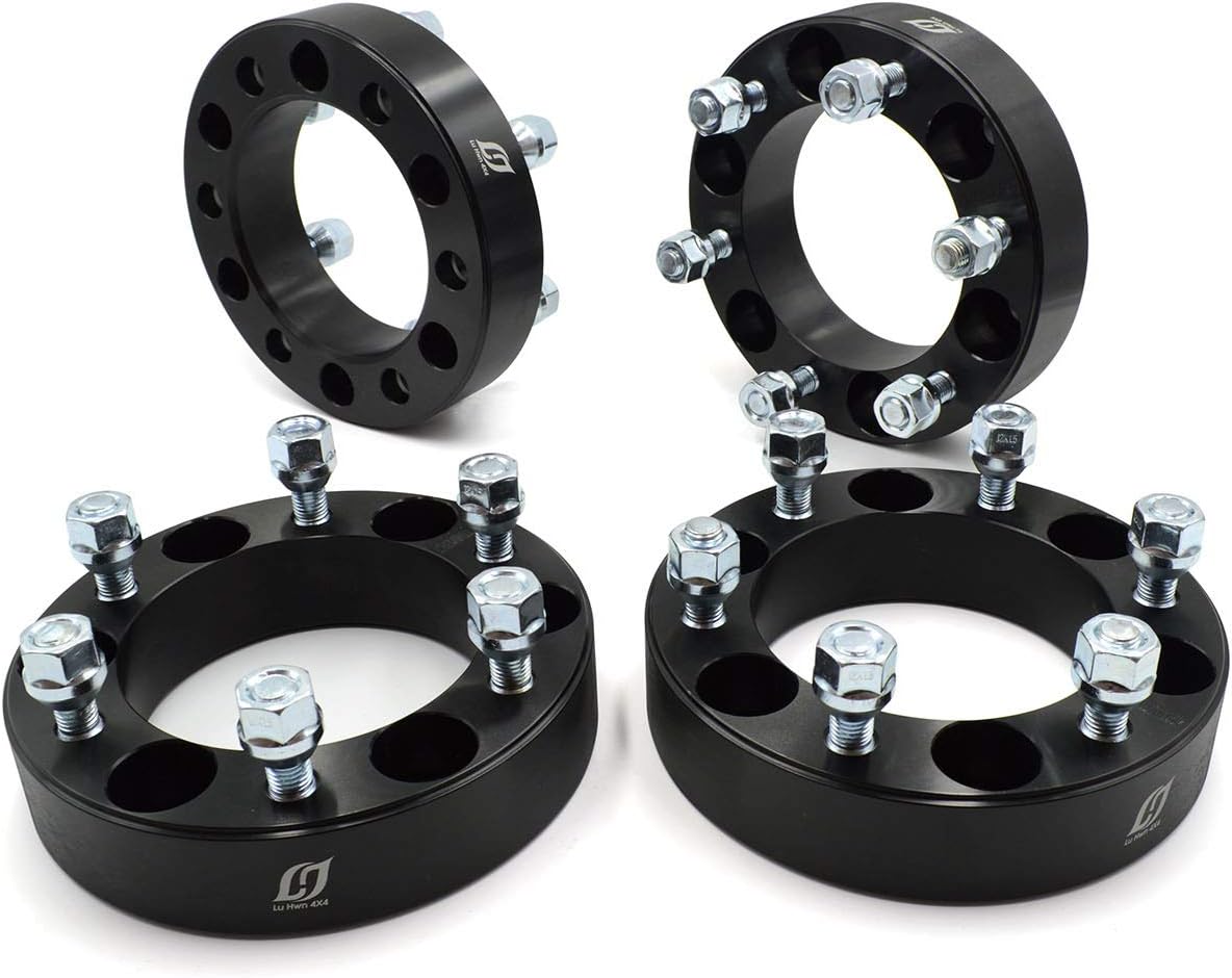 6x5.5" Wheel Spacers (1.5" Thick) | 6-Lug 14x1.5mm CNC Machined Adapters 110mm Bore Compatible with Silverado/Sierra 1500/Tahoe/Avalanche (4-Pack)