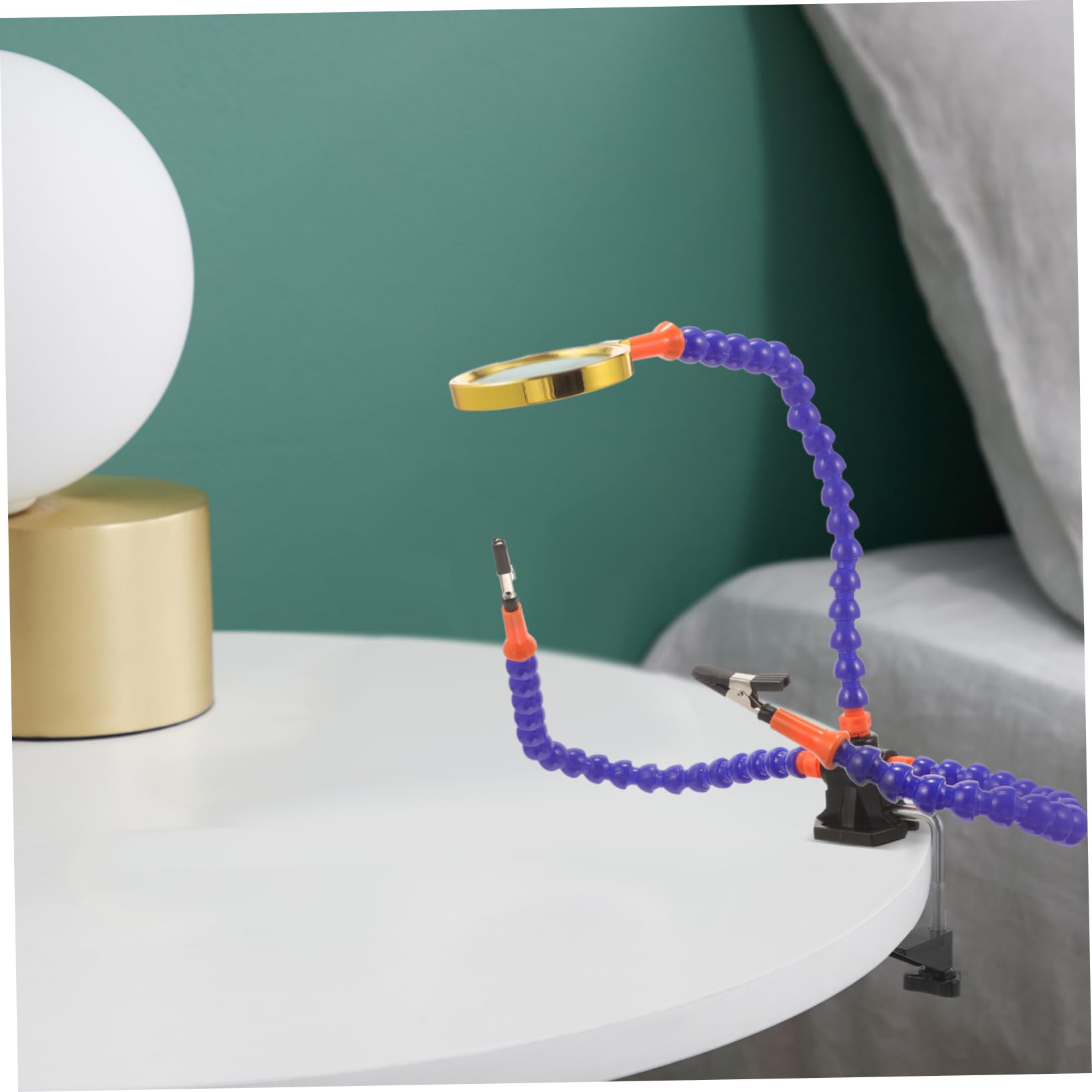 HOMSFOU Accessoires pour Table de Soudage Pince Crocodile 3 Griffes en Métal et Caoutchouc Loupe pour Soudure et Réparation Facile en Modélisme Aéronautique