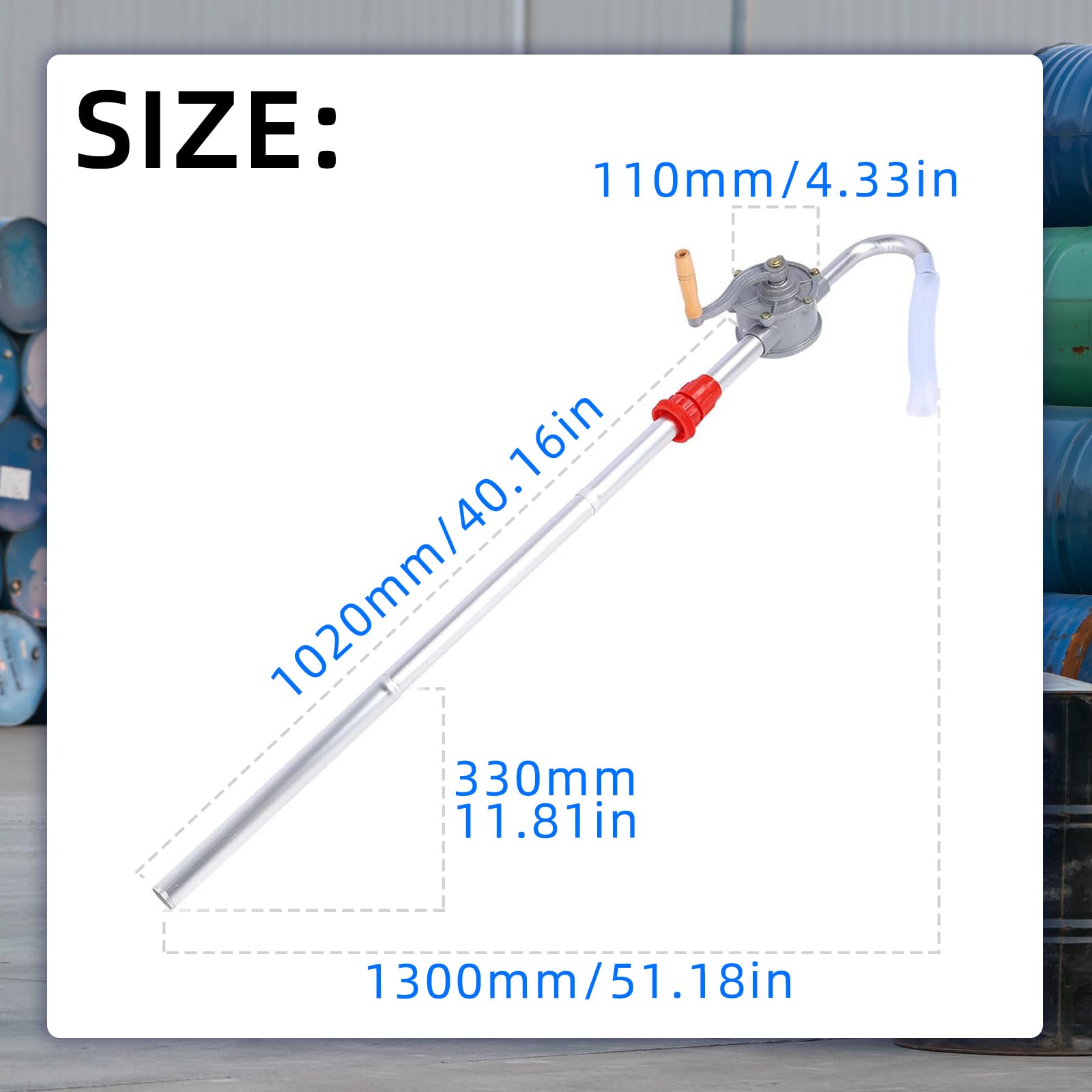 Korba ręczna ze stopu aluminium, pompa do beczki olejowej, 200 l, pompa korbowa 70 RMP, ręczna pompa do benzyny, oleju napędowego, garażu, ręcznej beczki, narzędzia