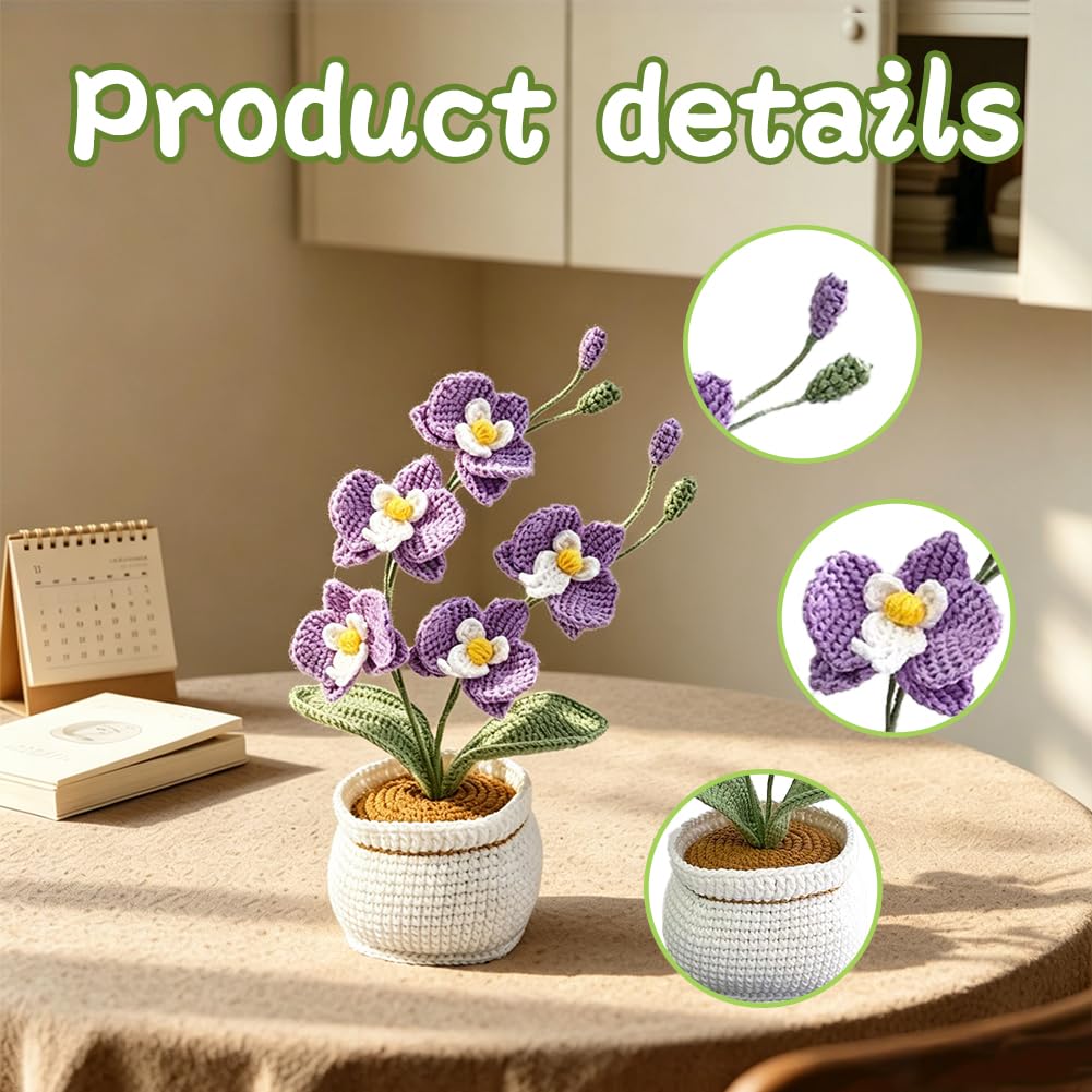 Amazon.co.jp: Magicherry ハンドメイド かぎ針編み 蘭 鉢植え 植物
