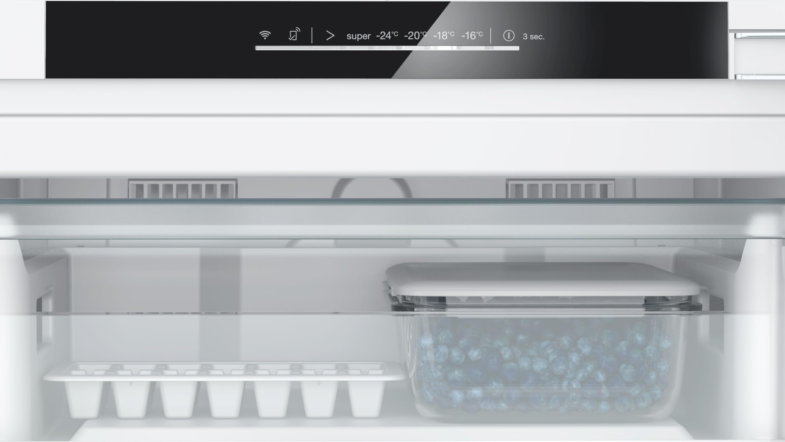 Siemens GU21NADE0 iQ500 Smarter Einbau-Gefrierschrank, Flachscharnier mit Softeinzug, 82 x 59,8 cm, 85 L Gefrieren, noFrost – nie wieder abtauen, freshSense - konstante Innentemperatur