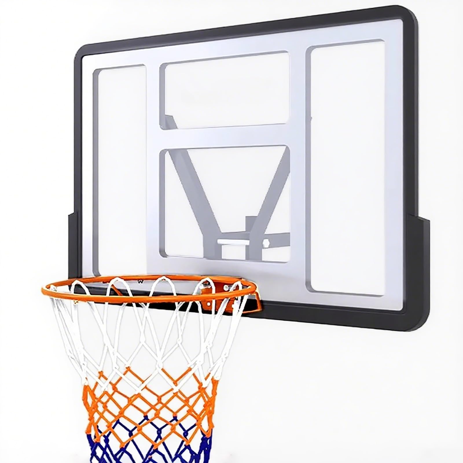 Canasta de Baloncesto de Pared, Tablero de Pet y Marco de Acero, para Interior y Exterior, Niños y Adultos, Jardín o Gimnasio
