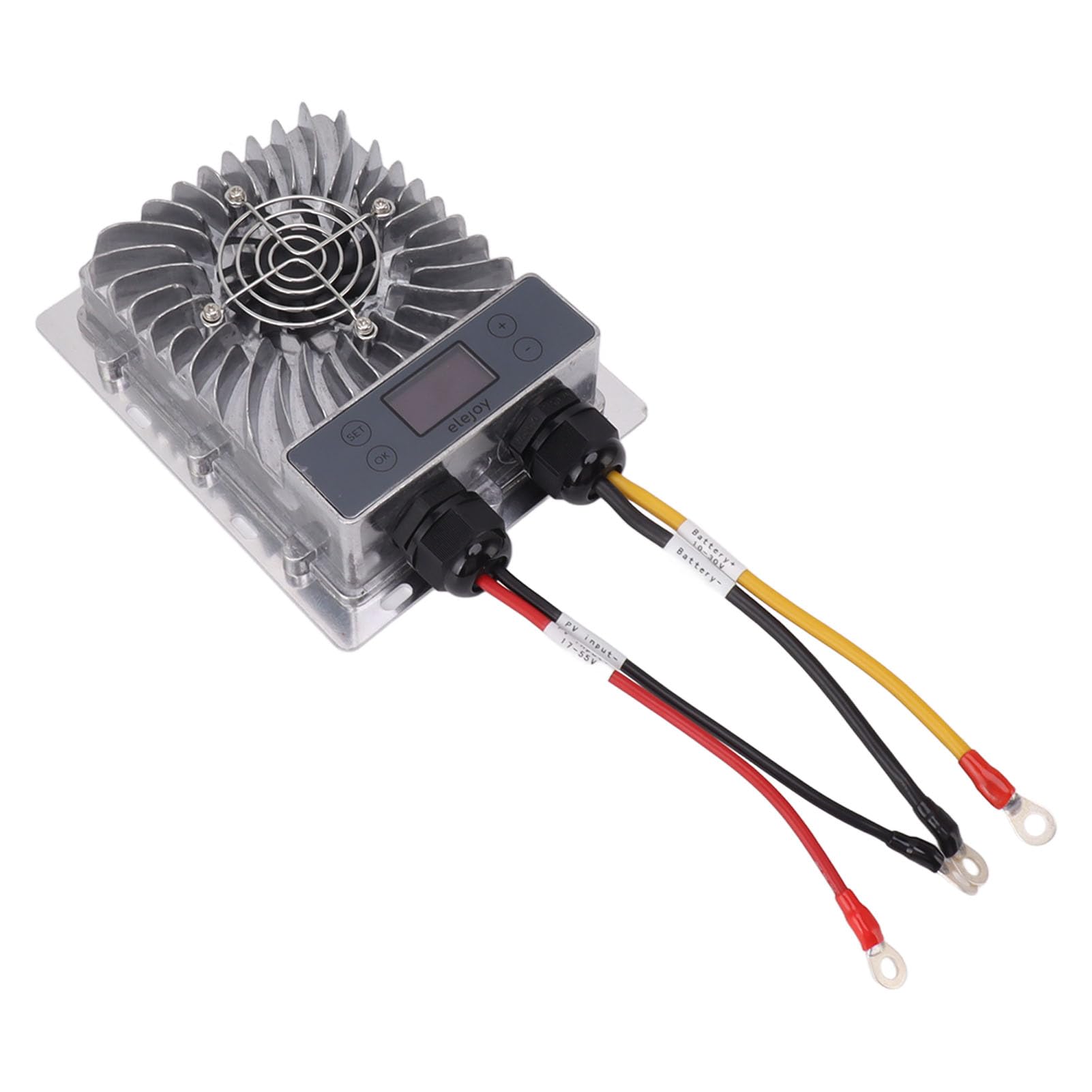 Hyuduo Regolatore di Carica Solare, Regolatore del Pannello Solare MPPT da 600 W Ingresso Regolabile da 10 a 30 V con Display LCD, Protezione da Sovracorrente per la Ricarica della Batteria Fuori