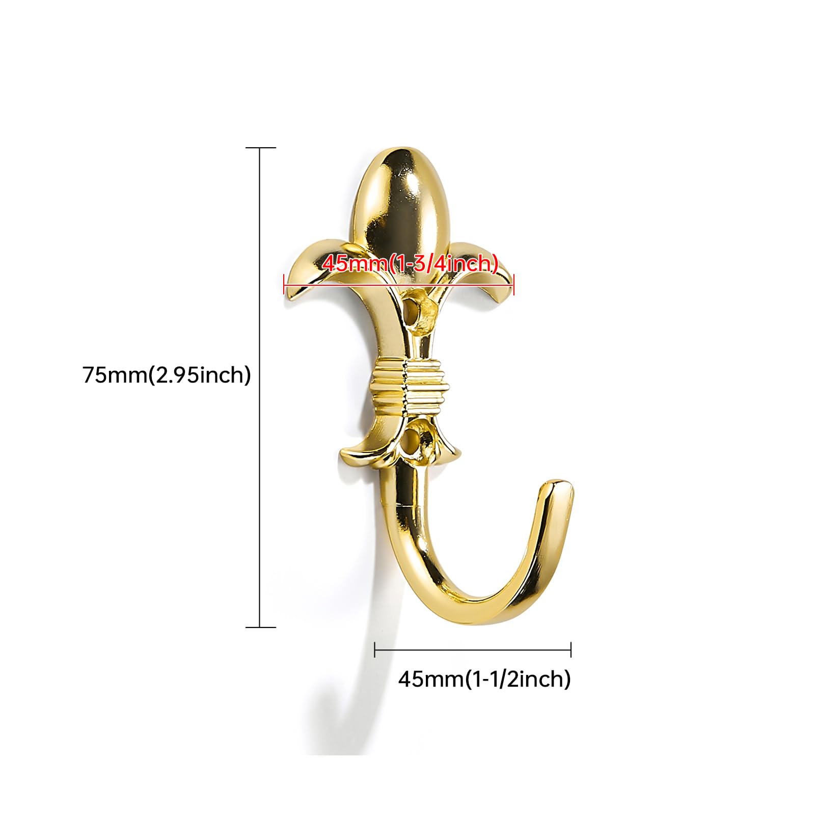 KHTUMEWARE-HK115 Polished Gold Coat/Robe Hooks 2-Pack in Polished Gold — KHTUMEWARE