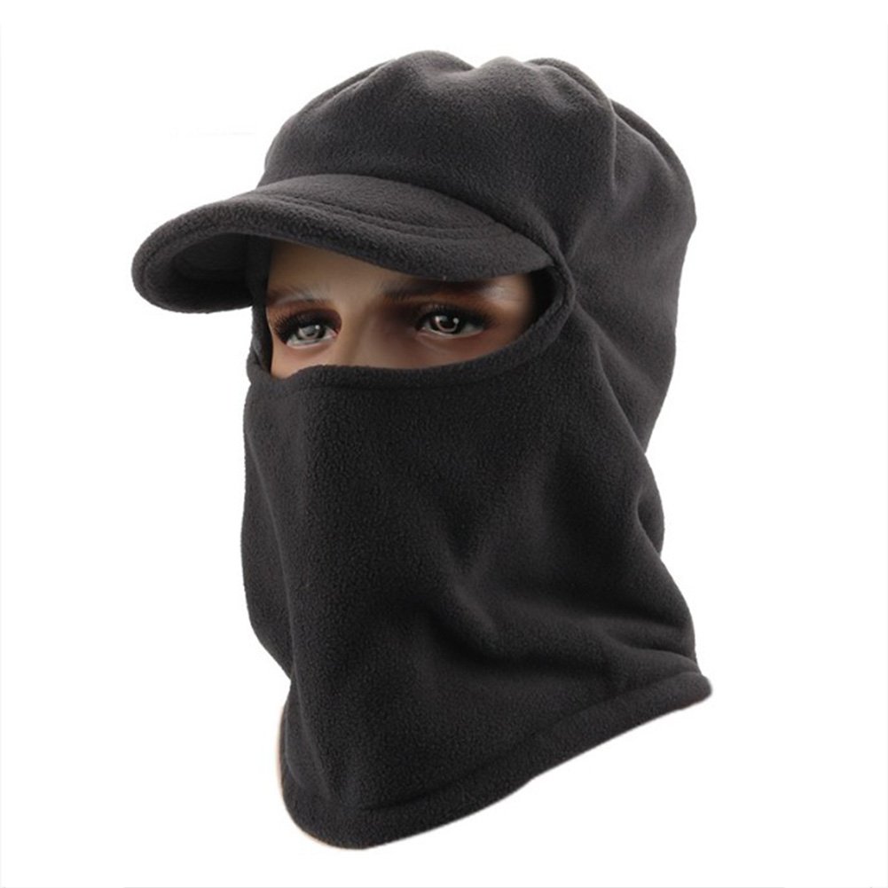 ELEPTION SKI Face Mask Shield Protective Polar Fleece Neck Warmer Winter Windproof Cap Balaclava Hooded Face Mask Neck Warmer Ski Hood Snowboard Mask Wind Protector Ski Hat (Dark Gery)