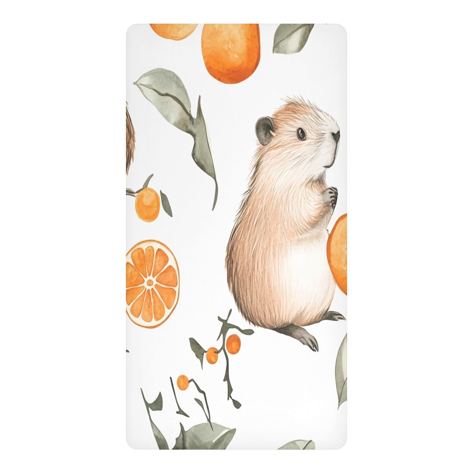JiangGgen Cute Capybaras Baby Crib Sheet Soft Breathable for Standard Crib-M