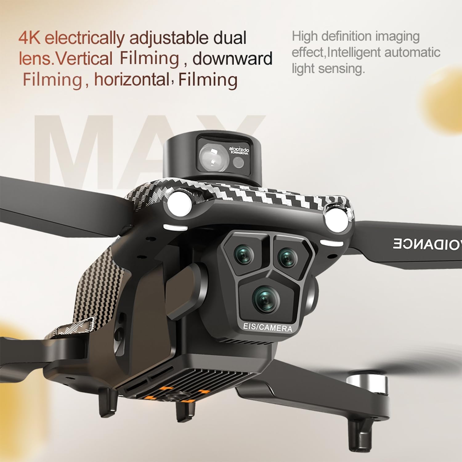 GPS Remote Control Drone, HD Quadcopter with 4K Camera, 7.4V 3000mAh Battery (2 Batteries), 4.5-Inch FPV Screen, 5G Real-Time Transmission, Laser Obstacle Avoidance, Brushless Motor, Optical Flow Positioning, LED Lights, Altitude Hold, Intelligent Hover, One-Button Takeoff, Return on Loss of Control, Low Battery Return, Surround Flight, Waypoint Function, Follow Me, 200g Lightweight Design, Suitable for Beginners and Professionals, Outdoor Aerial Photography Drone