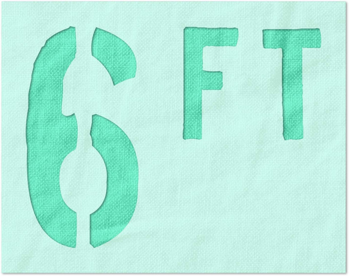 Stencil Stop 6 Feet Text Social Distance Stencil - Reusable for DIY Projects, Painting, Drawing, Crafts - 14 Mil Mylar Plastic (18 x 13.5 inches)