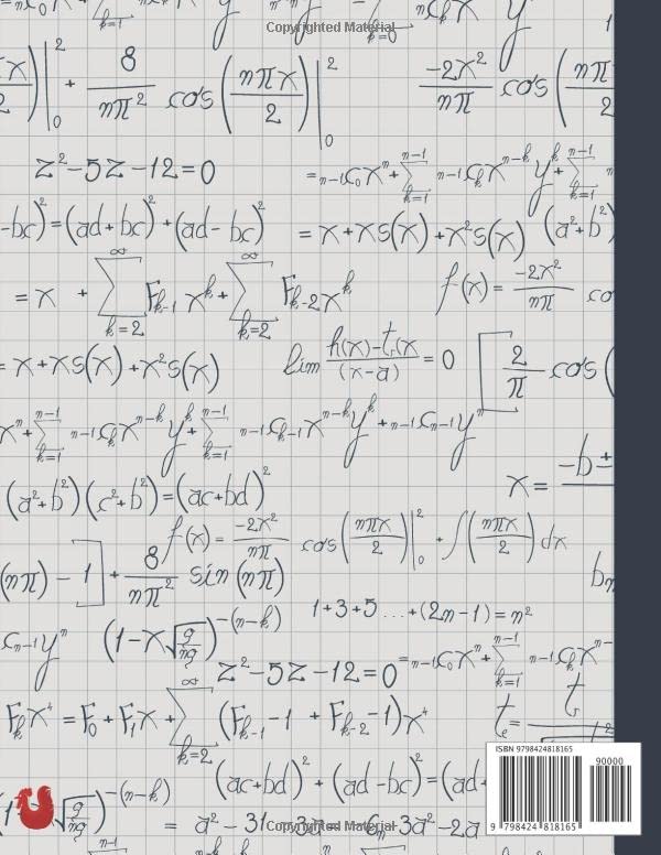 Math Composition Notebook: 8.5 X 11 College Ruled Paper Lined Journal, Mathematical Equations And Formulas Pattern Cover - A Math Themed Gift For Your Friends - Image 2