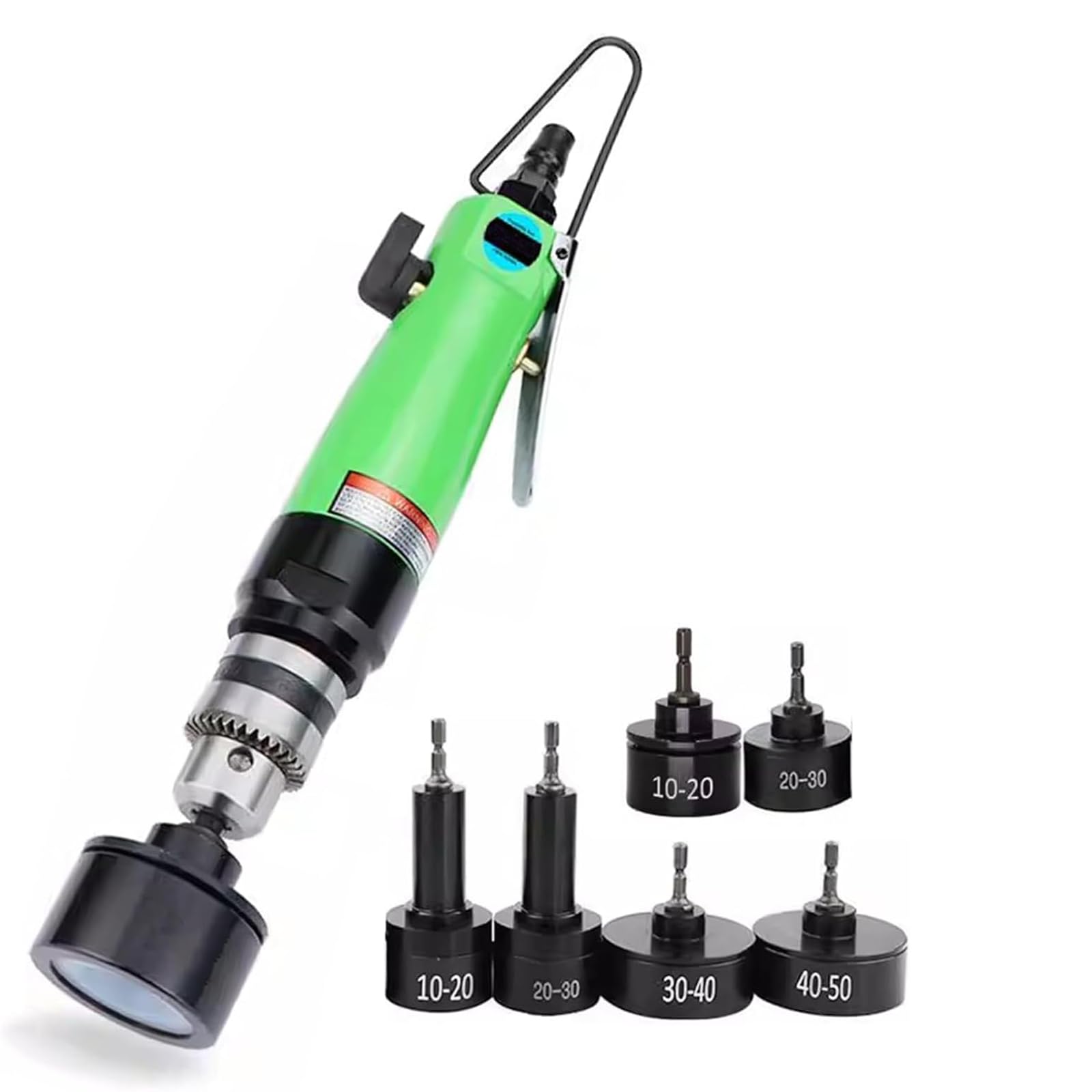 XNZJHPP Handheld Pneumatic Bottle Capper with 6 Heads, Adjustable 2500 RPM Speed, Ideals for Sealing 10-50mm Plastic Bottles - Efficient & User-Friendly