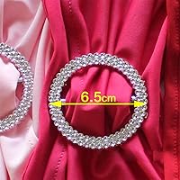 Vista 5 de Paquete de 50 bandas elásticas para sillas de bebé azul para boda, bandas elásticas de licra con hebilla deslizante, arcos de sillas de spandex