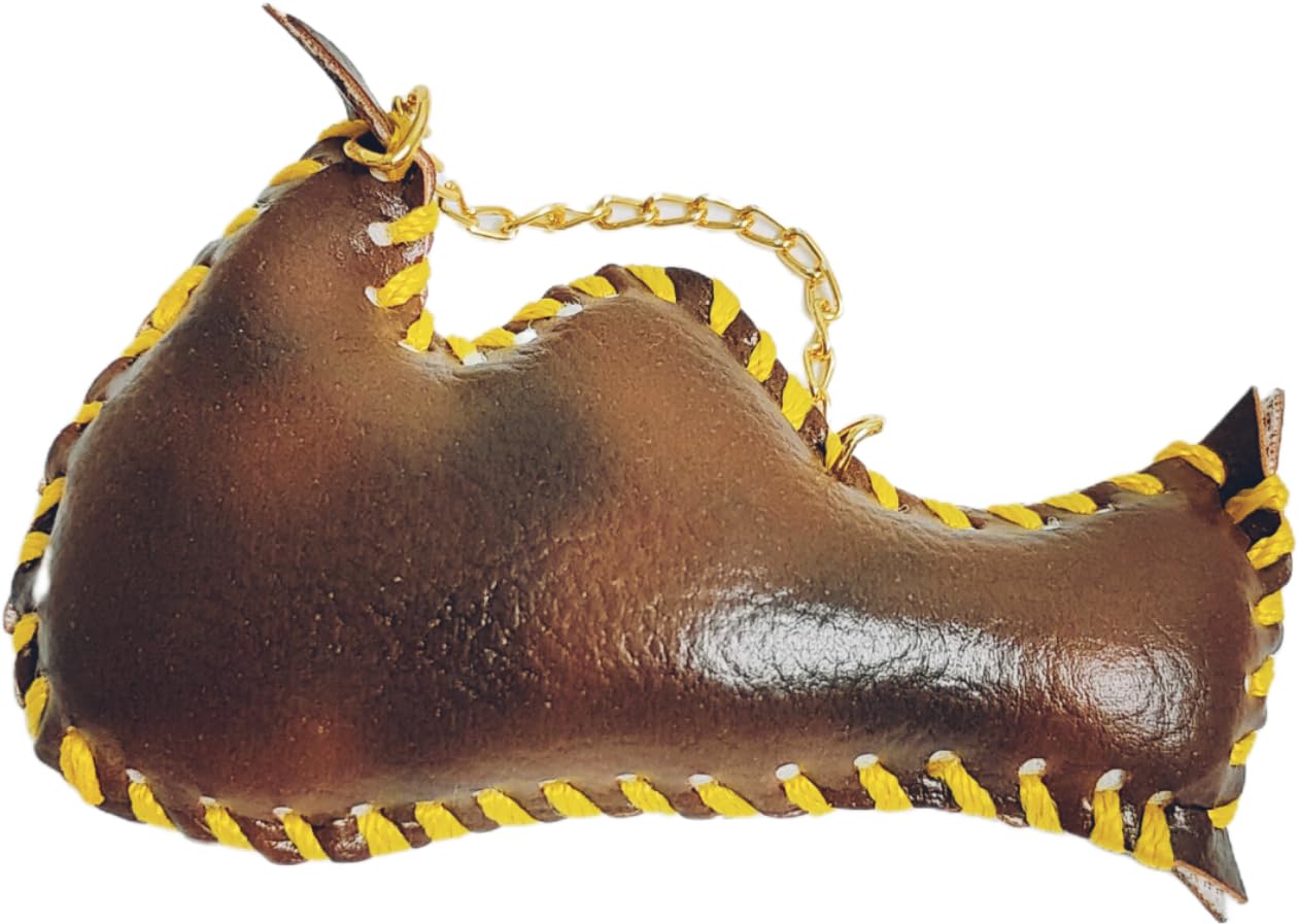 Hope Kart Ya Hazrat Abbas Mashk Alam Mashkiza Mashki Mashq Hanging Hand Made Leather Fabric Symbolic Water Bag 11 x 8 cm, Pack of 1 2
