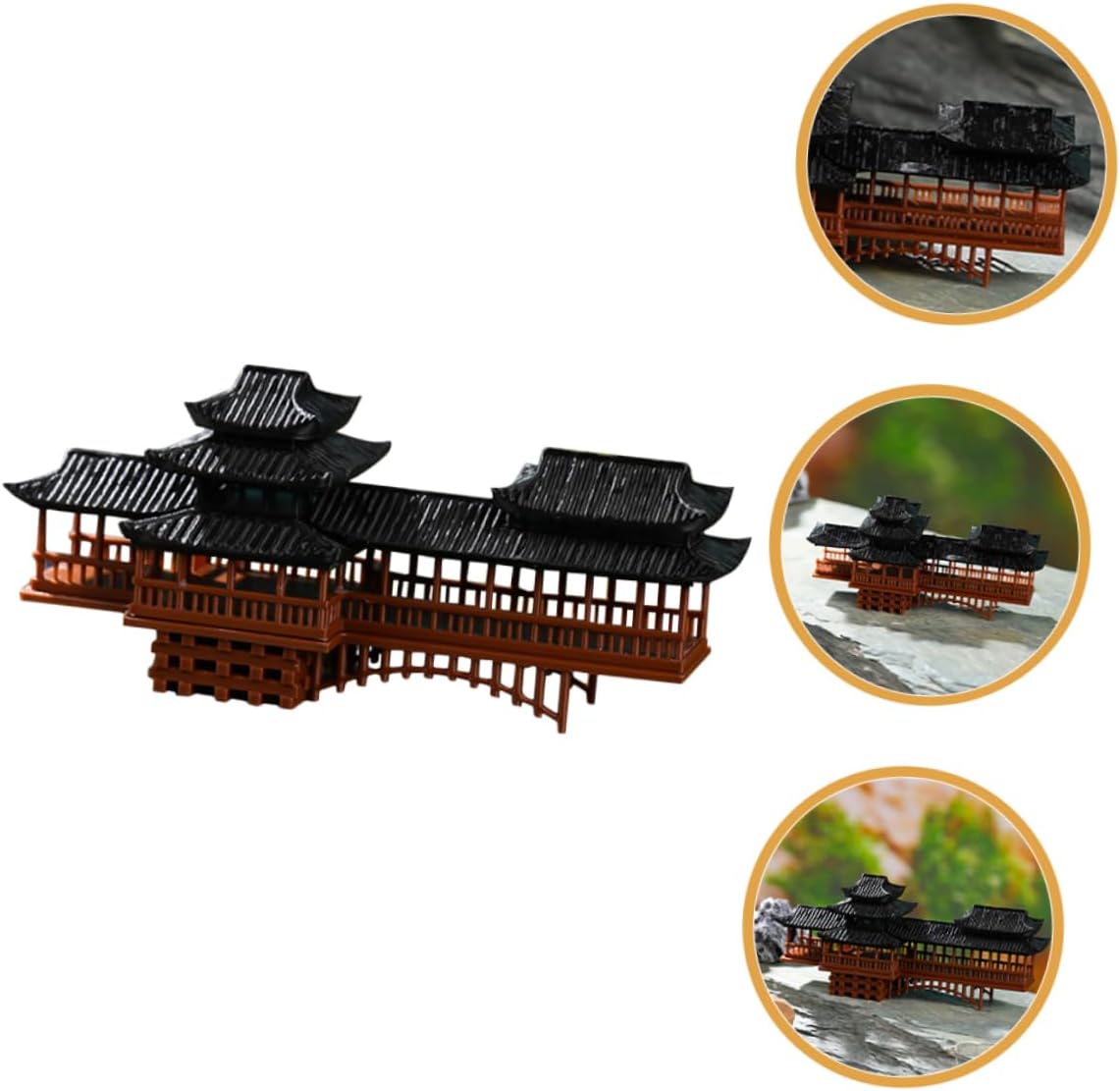 Miniature Bridge Decor Plastic Antique Realistic Indoor Garden Accent