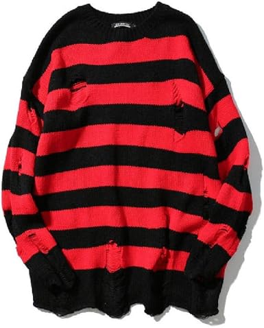 Sueter rojo rayas negras hombre Clearance