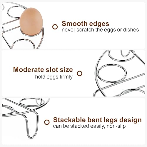 Miniatura 6 de GSlife Escurridor de platos y vaporizador de huevos, pequeño escurridor de platos con bandeja de drenaje y salvamanteles de acero inoxidable para