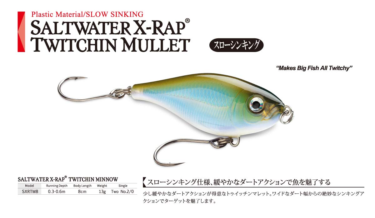 Rapala SXRTM08MM X-Rap Twitchin' Mullet Mangrove Minnow, 08