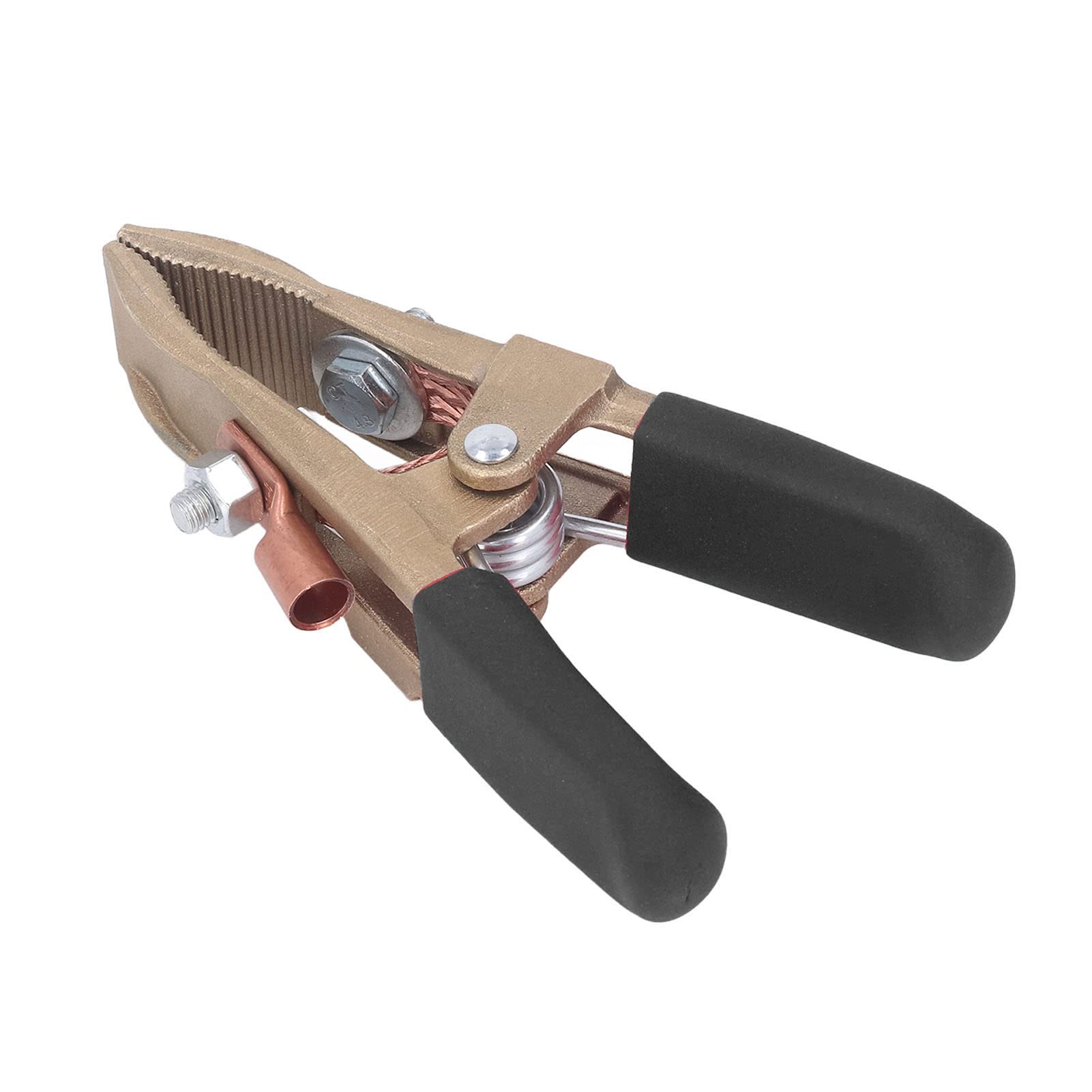 Grounding Work Clamp, Wear Resistant Anti Oxidation Welding Ground Clamp Brass 500A Good Electrical Conductivity 2.4in Durable for Oil Platform (Black