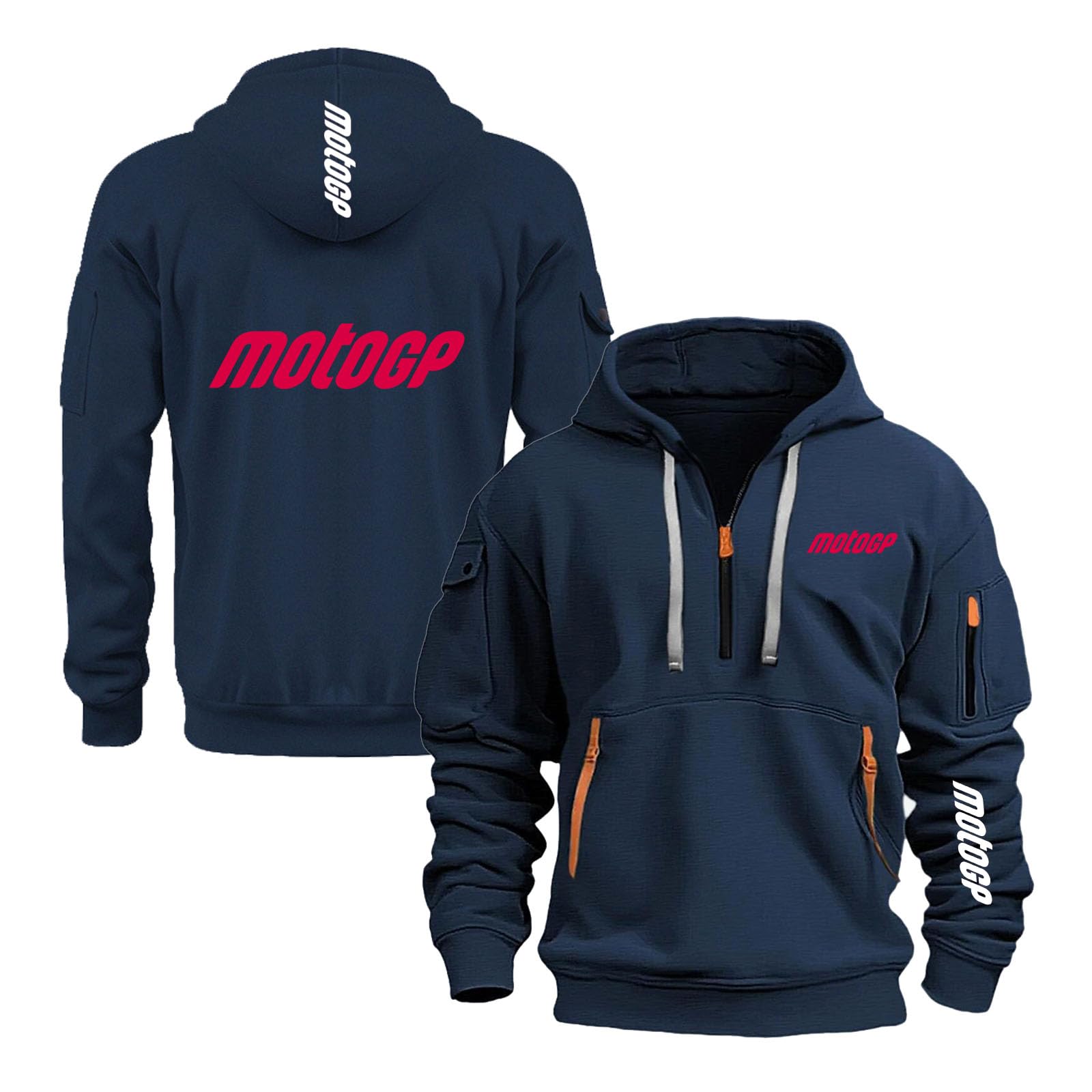 TZPTZNVF Men Graphic Hoodies Coat for M.o.to.G.P Jumpers Tracksuit Spring Autumn Outwear Half Zip Sweatshirt Long Sleeve Tops Hoody Hooded Jackets-SLanS||x_l