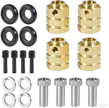 4PCS 12mm Wheel Hubs Hex Pins Adapter-Heavy Duty Brass5-20mm for TRX4 TRX6 RC Crawler Heavy Duty Wheel Spacers & Extensions 15mm