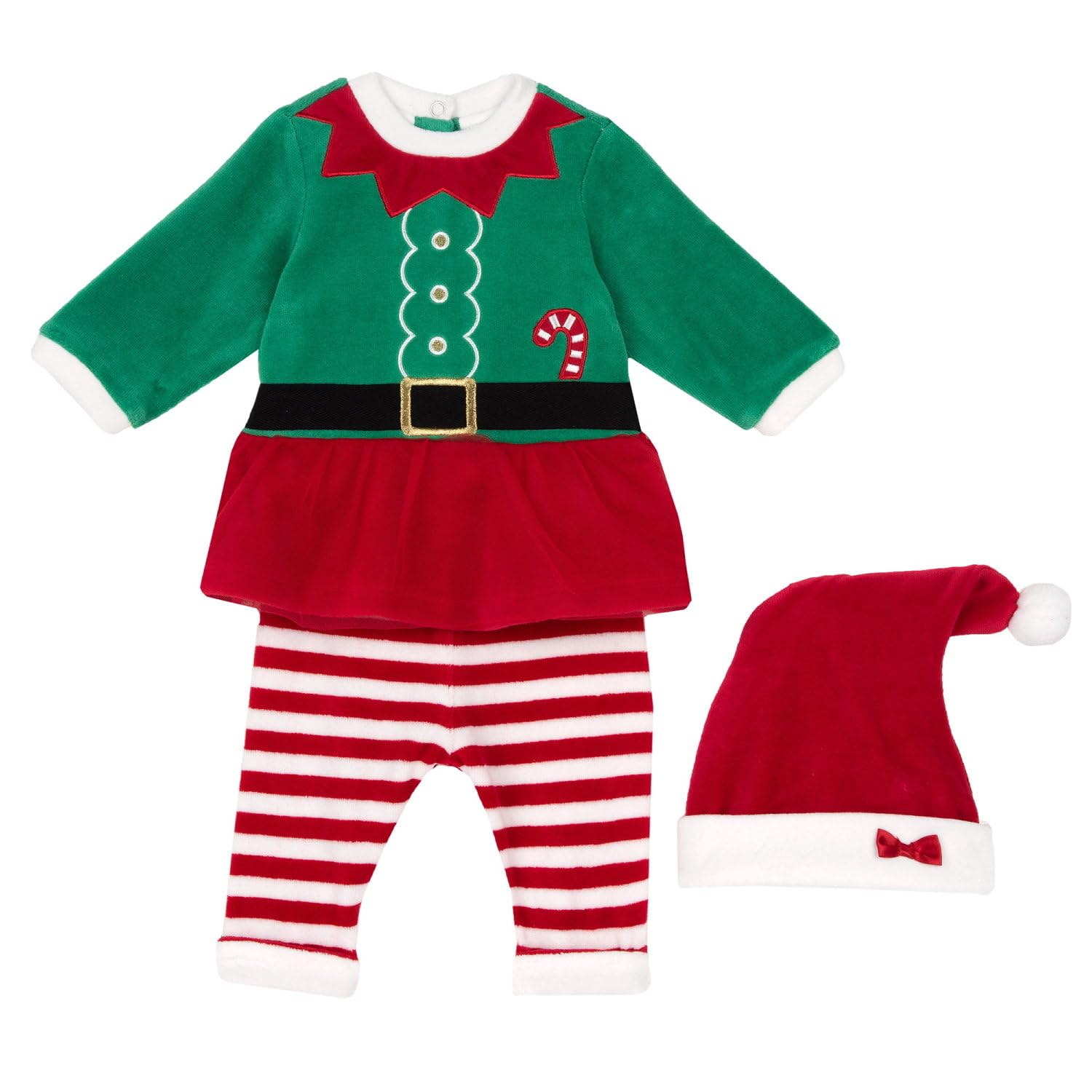 Chicco, Completo Neonato/Neonata, Outfit di Natale in Ciniglia, Abbigliamento Neonato/Neonata 0-24 Mesi, Idea Regalo Nascita, Designed in Italy