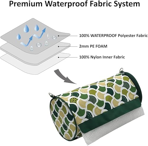 Miniatura 5 de Olve Soporte para toallas de papel de cocina, cubierta dispensadora de toallas de papel colgante para cocina, camping al aire libre (verde)