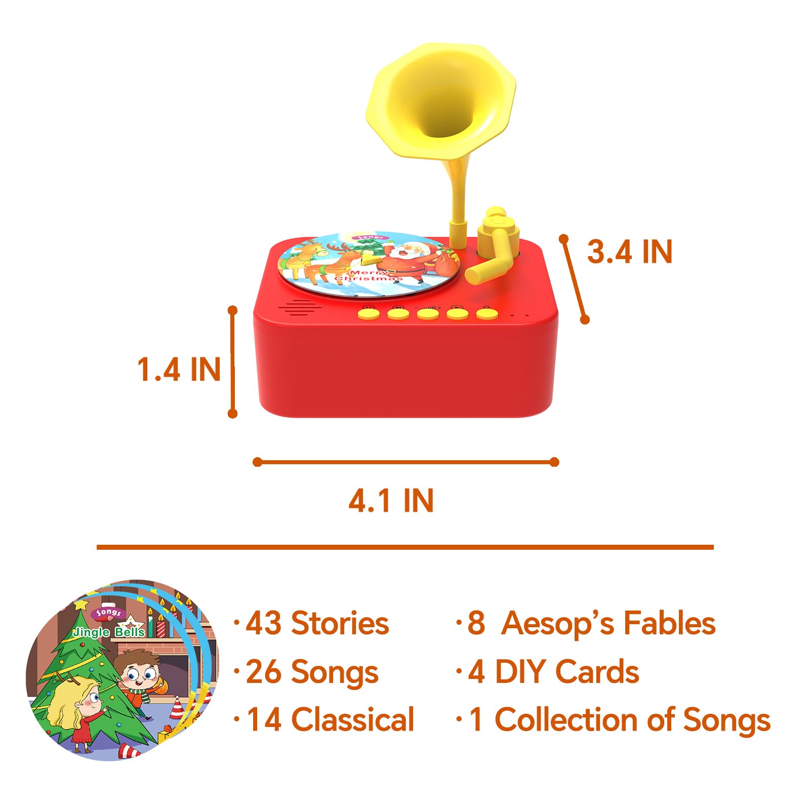 Think Buddy Kids Record Player Story Telling Toys for Kids 3 Years Old Boys Girls 4