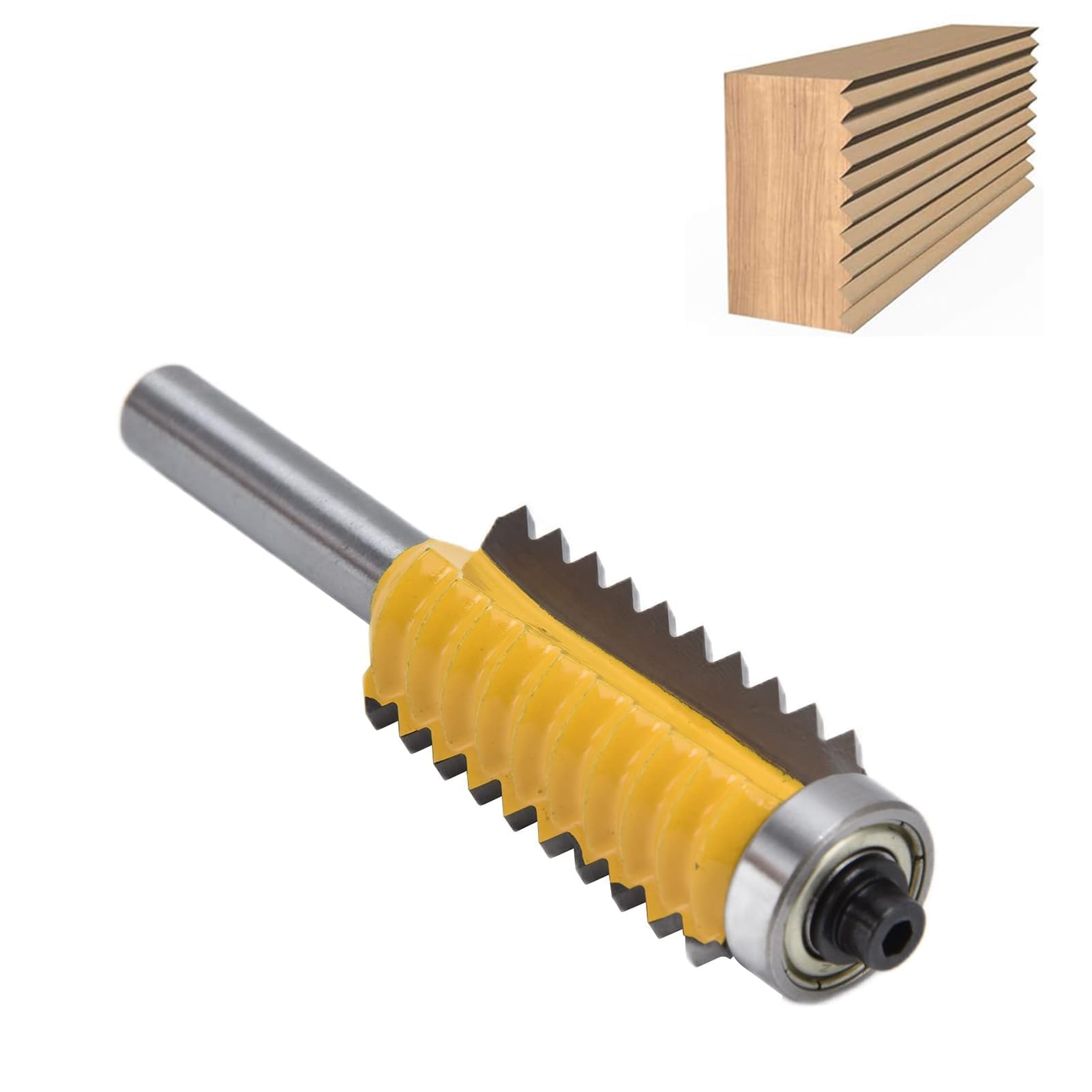 Agatige Finger Joint Router Bit, 8mm Shank V Joint Router Bits Glue Milling Cutter Steel Joinery Wood Milling Cutter Stile Router Bit for DIY Door Table Cabinet Shelve Furniture, 8x24mm