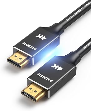 Capshi 4K HDMI Cable 10ft/3M, HDMI 2.0 High Speed HD Shielded Cord | Support HDR10,18Gbps,Male-to-Male,for TV, Laptop,PC,HDTV,Black