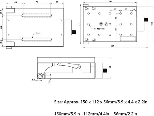 Miniatura 2 de Fafeicy Plataforma de ajuste de maquinaria, Plataforma de punzón ajustable, Punzón de inclinación de ángulo ajustable, Equipo de prueba de