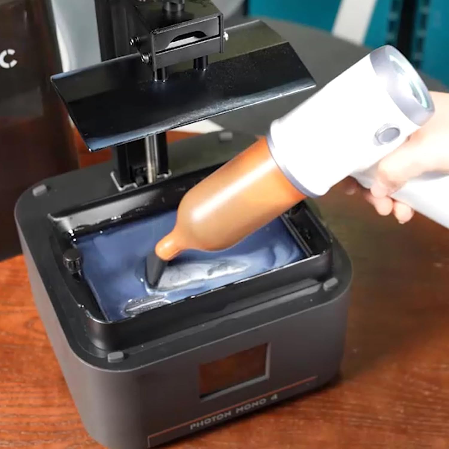 Estación de recogida de residuos de resina para impresora 3D, capacidad de 300 ml, operación con un solo botón, para filtrar y reciclar materiales fotosensibles