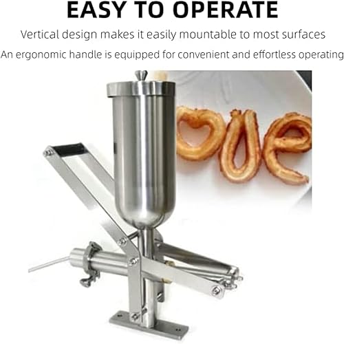 Miniatura 3 de DYRABREST Relleno manual de churro español de 5 litros, máquina de llenado de donas de frutas latinas de acero inoxidable, máquina de llenado de