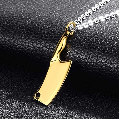 Preisvergleich Produktbild PPQKKYD Halskette Halskette Titan Stahl kreative Küchenmesser Exquisite Damen Männer Anhänger personalisierte Exquisite