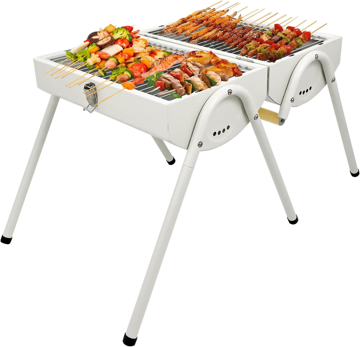portable charcoal grill - fold and lightweight for outdoor cooking, camping and picnic bbq (Six feet)