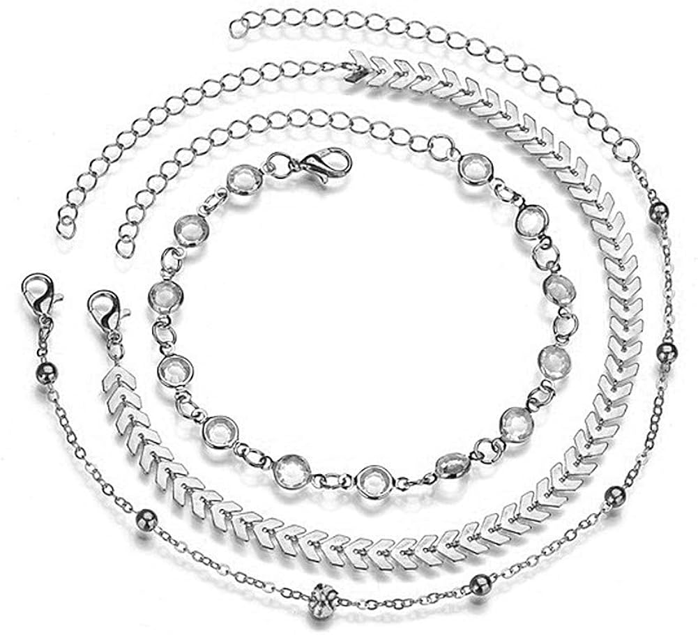 Anklet Silver Anklet Women's Symbol Anklet Set Large Length Anklet