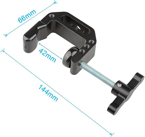 Miniatura 3 de CAMVATE Abrazadera C con orificio de rosca de 1/4 y 3/8 para monitor de cámara (mango en T negro) - 1688