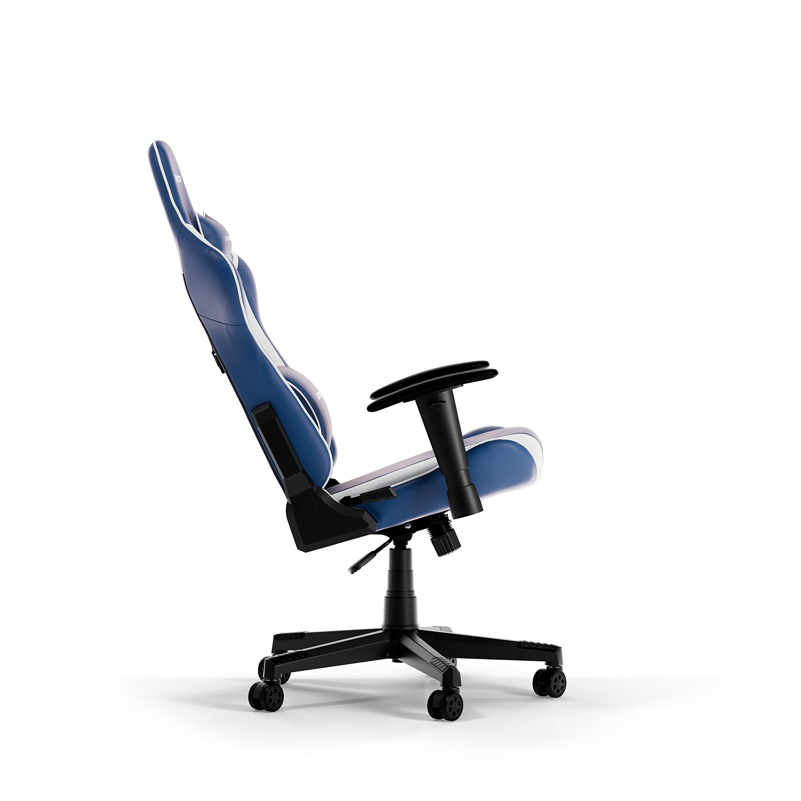 DXRacer (oryginalny) Prince P132 fotel gamingowy, sztuczna skóra, niebiesko-biały, do 185 cm
