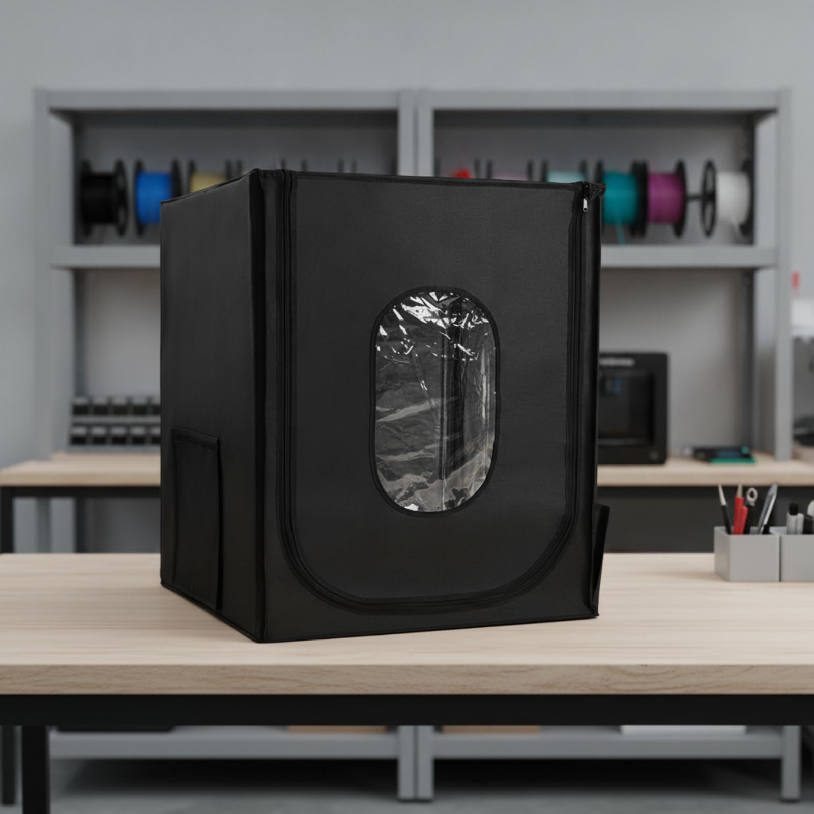 dreidimensionaleDrucker-Abdeckung mit Sichtfenster Staubdicht 3D Drucker Gehäuse Faltbar Druckerhaube mit Reißverschluss für Heimwerkstatt, Hobbyraum