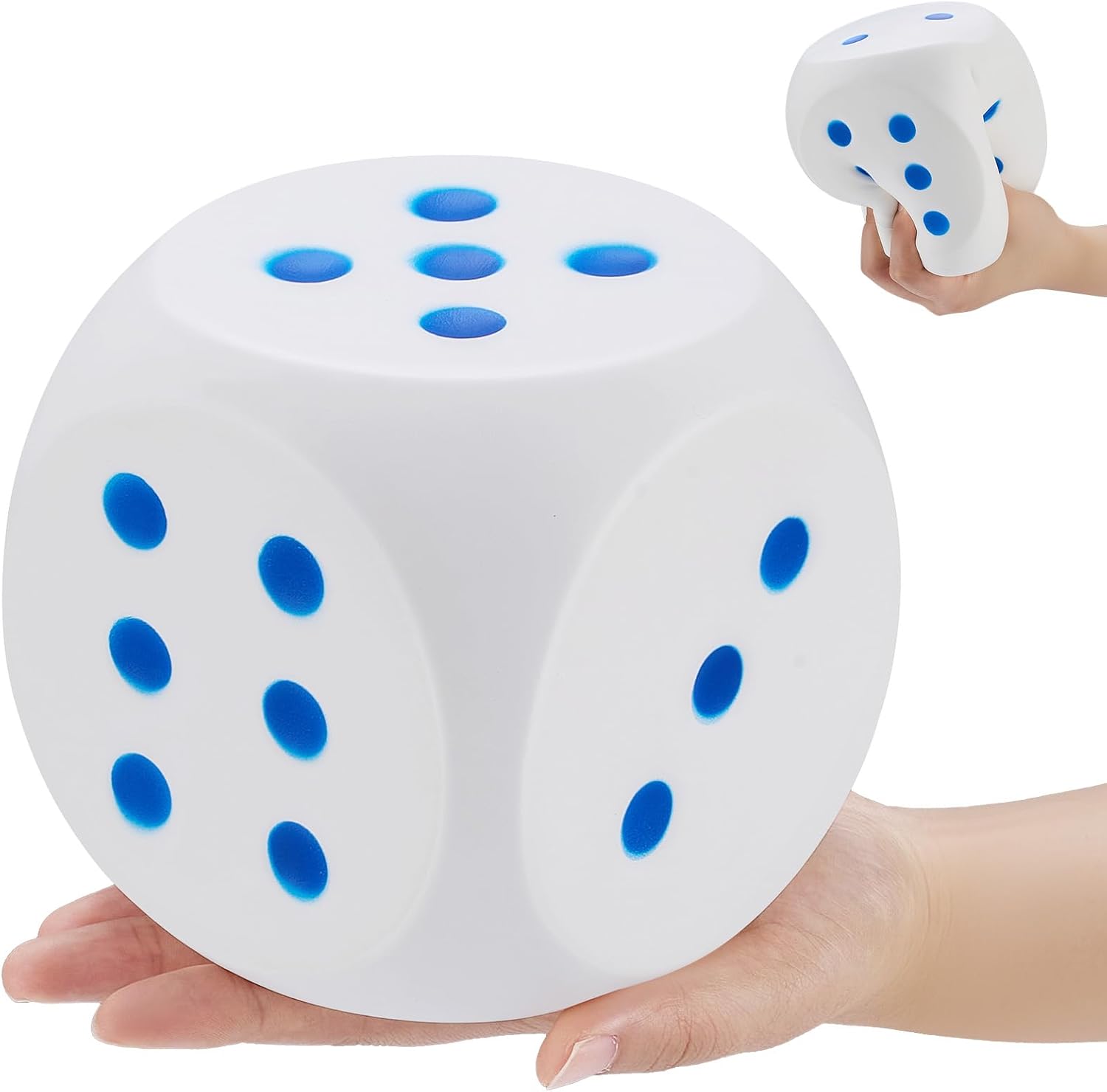 Zomiboo Large 5 Inch Foam Dice, Jumbo 6 Sided Giant Dice for Casino Party & Classroom, Anxiety Stress Relieve Ball Toy Gifts for Adults Kids Board Game to Get Your Lucky Numbers(Red)