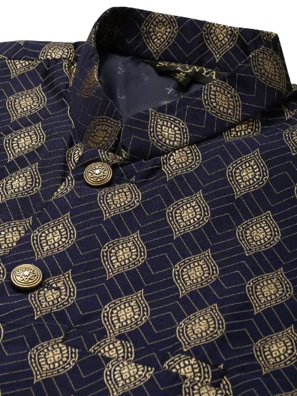 Image of Sojana (Since 1958) Men's Silk Blend Booti Jacquard ONLY Nehru Jacket