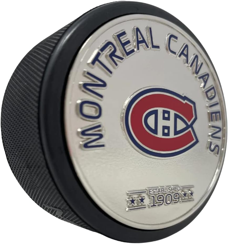 Sports Decor Medallion Puck - Montreal Canadiens Silver Established