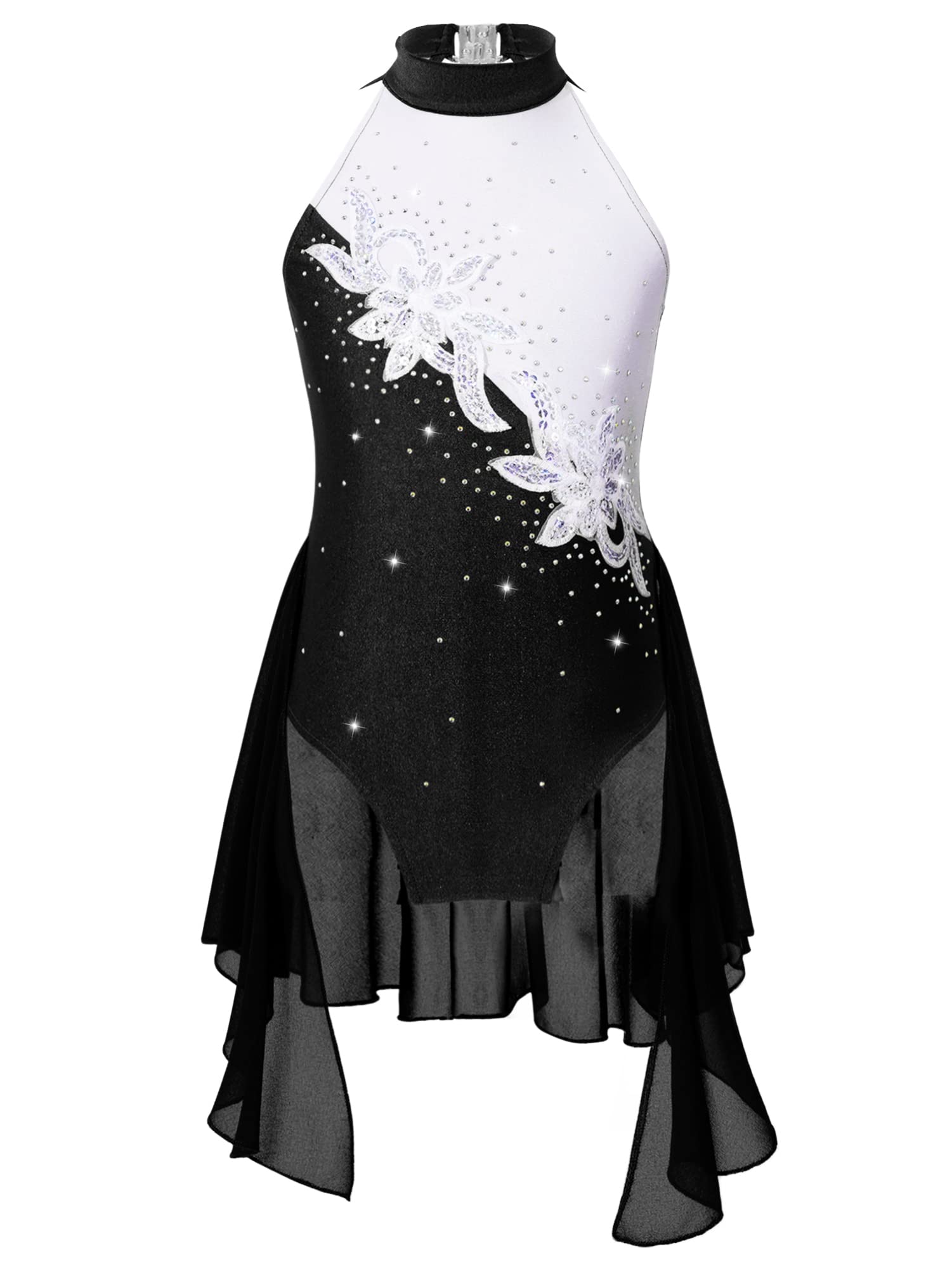 IEFIEL Maillot Patinaje Artistico Niña Vestido Brillante de Danza Ballet Leotardo Gimnasia Ritmica Maillot Ballet de sin Manga Disfraz de Bailarina — view 21