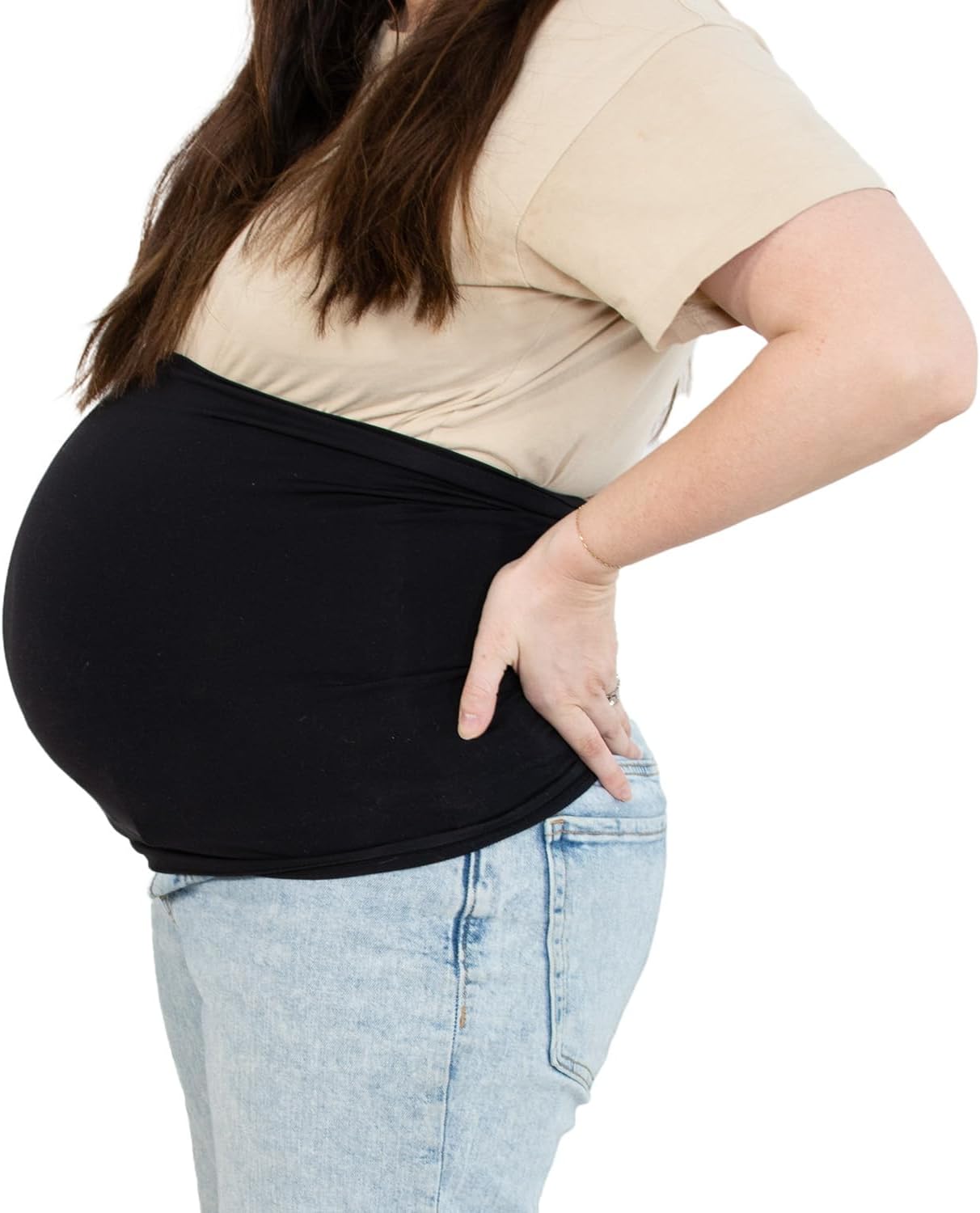 The Peanutshell Maternity Belly Band - Pregnancy Bands for Pregnant Women & Lower Back Support - Pants Extender & Belly Holder Belt for Pregnant Women - Comfortable, Adjustable Accessories (M/L)