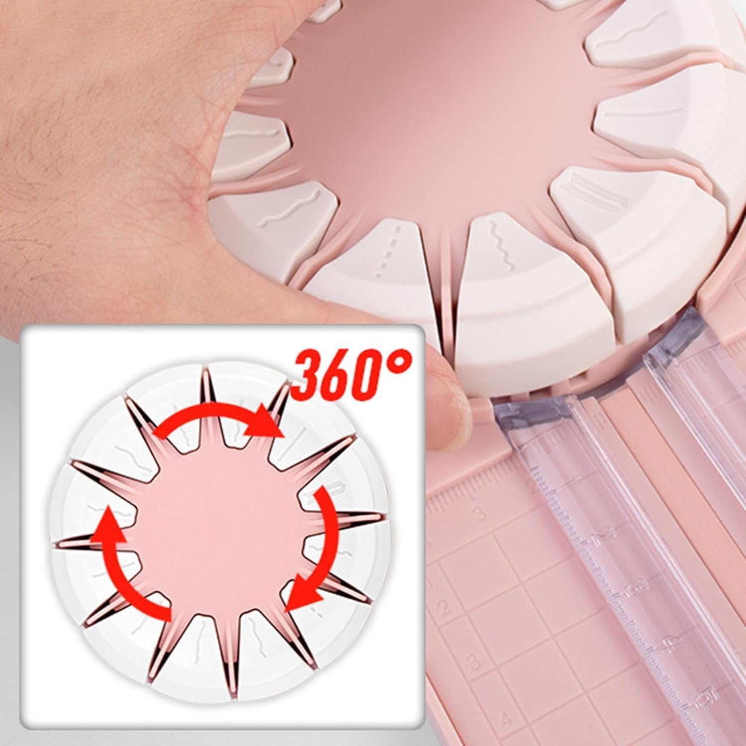 Taglierina multifunzione 12 in 1, taglierina per carta, taglierina per carta arrotolabile con 12 schemi di taglio, misure integrate per scrapbooking, creazione di biglietti, artigianato e fai da te