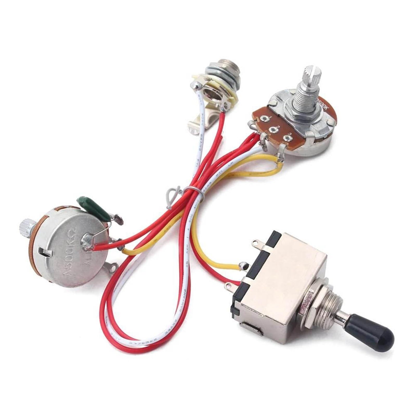 Arnés De Cableado Guitarra Potenciómetro De Botón De 500 K Para Guitarra