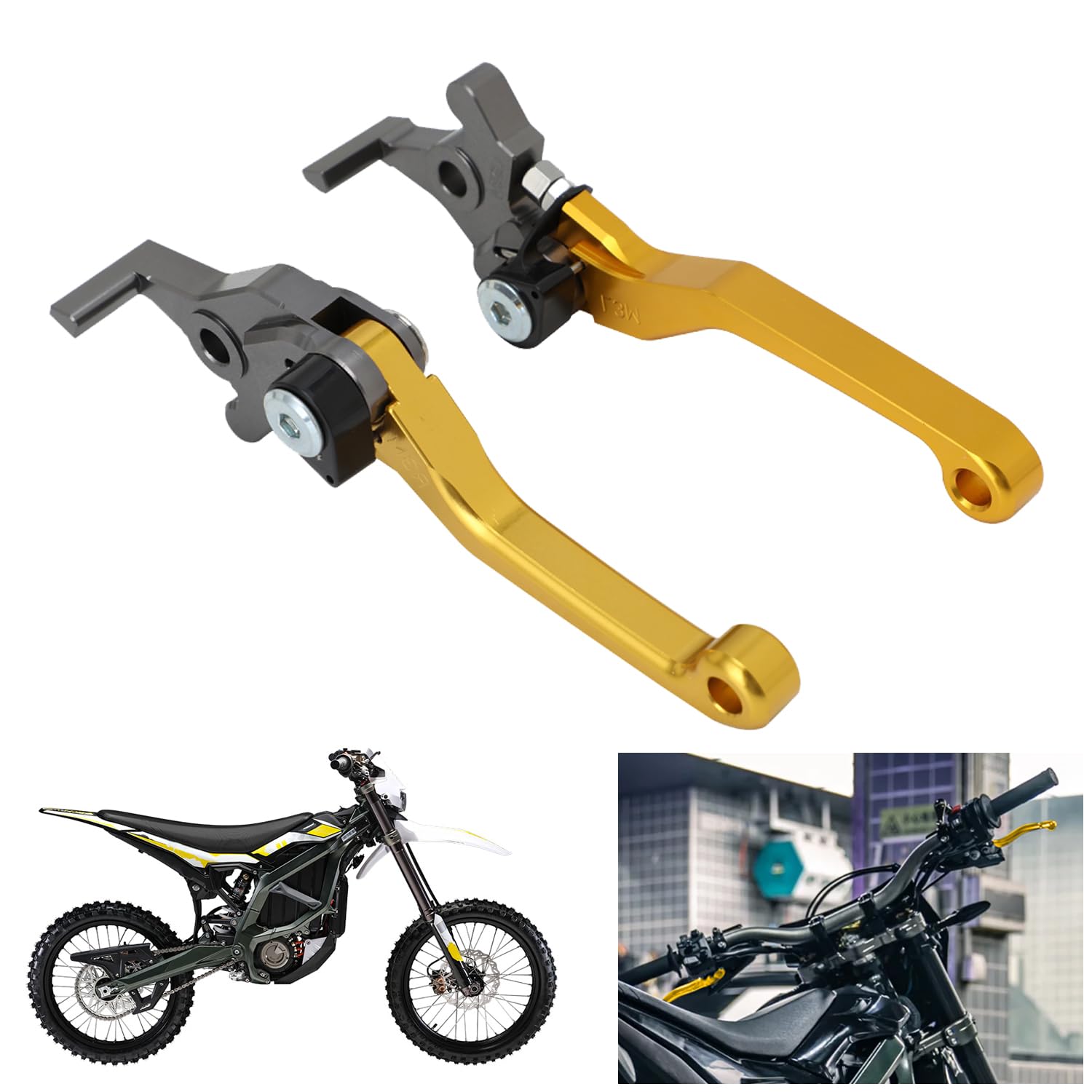 Adjustable CNC 6061 Aluminum Brake Levers for Surron Ultra Bee-Gold
