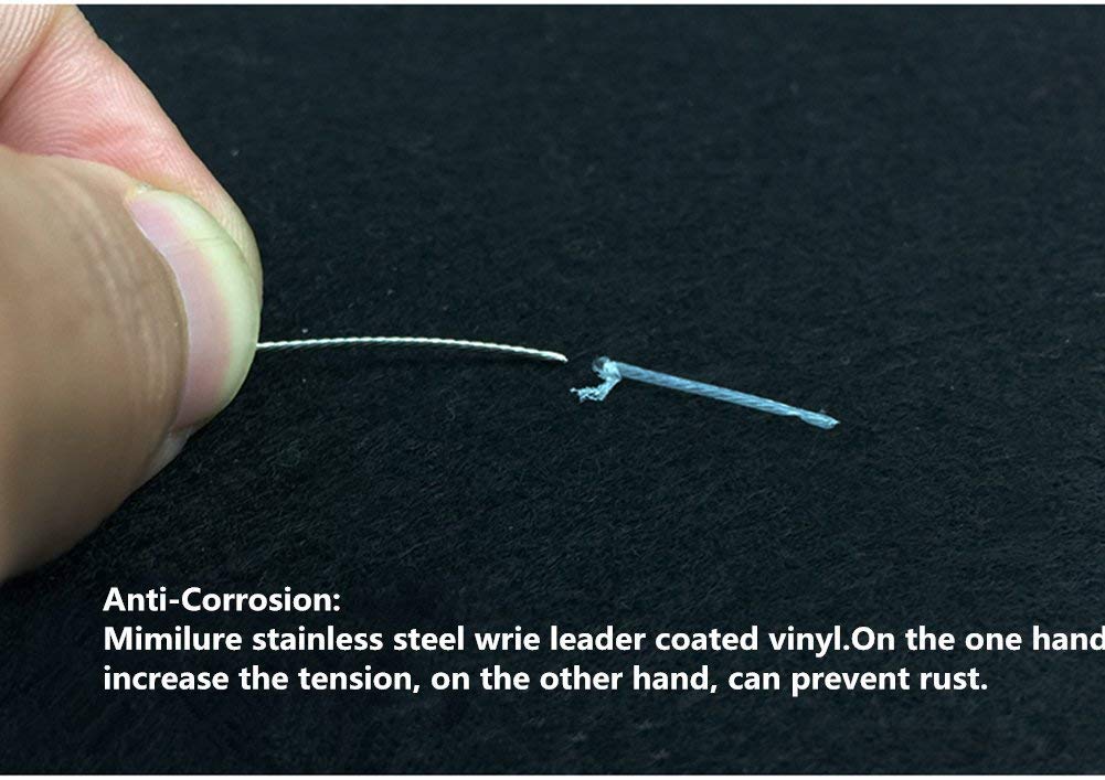 Image secondaire de Ligne de pêche en acier inoxydable revêtement en vinyle - 10 mètres, 12 - 36 g, avec 12 connecteurs, 4,5 kg