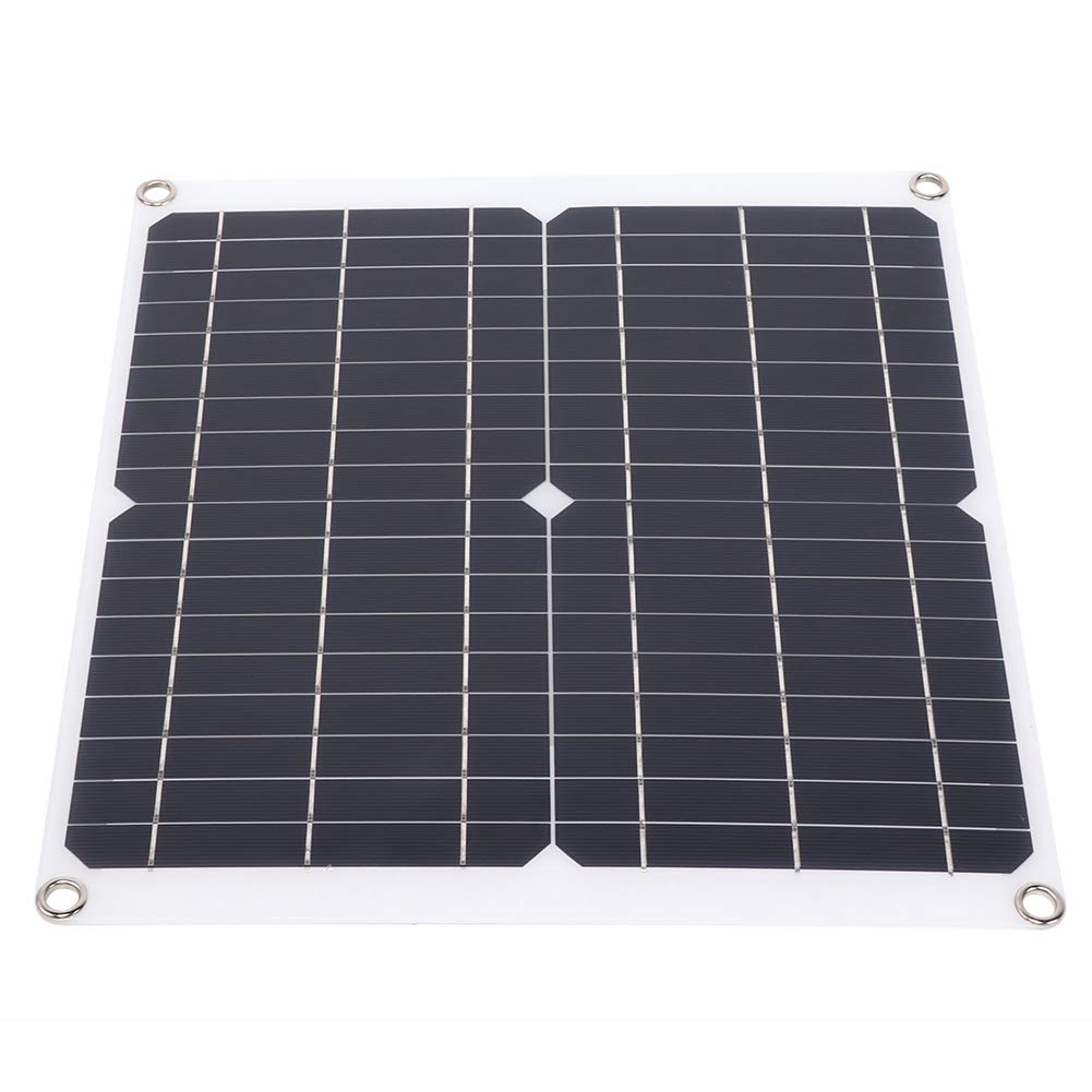 Garosa Cargador de Panel Solar Panel Solar Portátil con Puertos USB Duales Diseño de Clip de Silicio Monocristalino de Carga Liviano para Acampar, Caminar, Viajar